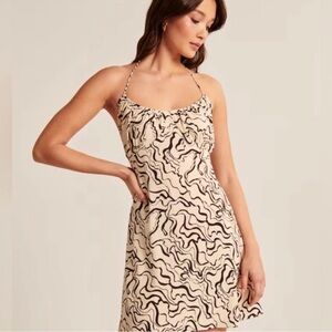 Abercrombie & Fitch Black and Cream Patterned Mini Dress